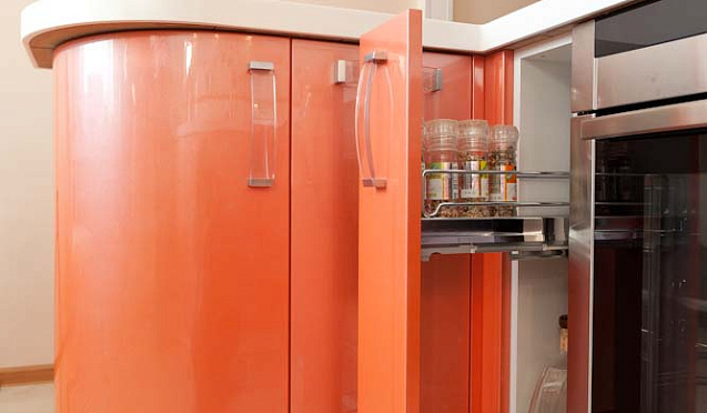 Оранжевые кухни Кухня Фаворит 3 с фрезеровкой Новая волна