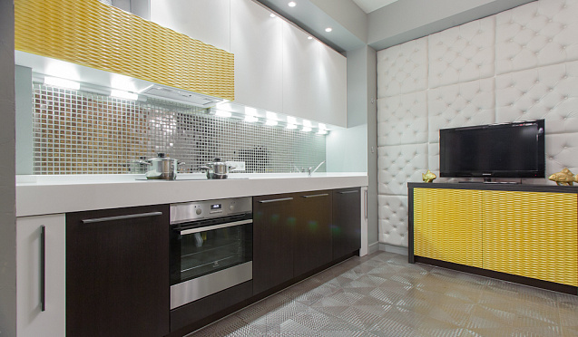 Кухни высокий глянец Кухня Фаворит 3 с фрезеровкой Новая волна